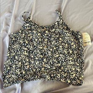 Carter's Navy and Cream Floral Tank Top